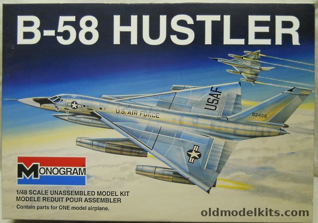 Monogram 1/48 Convair B-58 Hustler Supersonic Bomber - BAGGED, 5704 plastic model kit